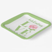 Waterverf Roos Naam Bruids- Papieren Bordje (Gebogen)