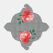 Waterverf Roos op zwart wit Check Out Bedankdoosjes (Uitgevouwen)