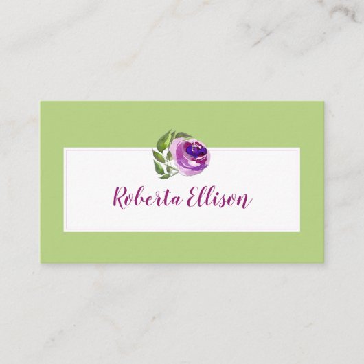 Waterverf Roos Paars Shade Professional Sjabloon Visitekaartje (Voorkant)