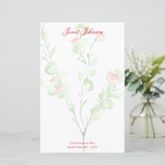 Waterverf Roos — Persoonlijke artikelen (Staand voorkant)