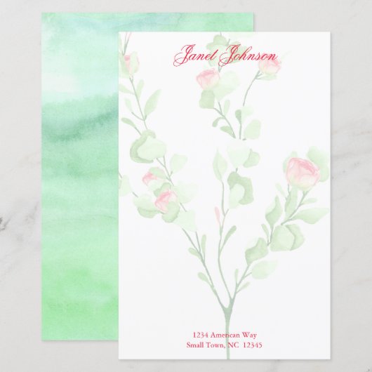 Waterverf Roos — Persoonlijke artikelen (Voorkant / Achterkant)