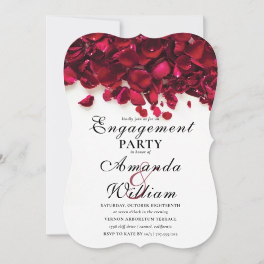 Waterverf Roos Petals Verlovingsfeest Kaart (Voorkant)