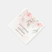 Waterverf Roos Pink Floral Wedding Napkins Servet (Hoek)