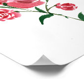 Waterverf Roos Poster (Hoek)