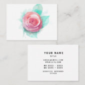 Waterverf Roos Professional Elegant Visitekaartje (Voorkant / Achterkant)