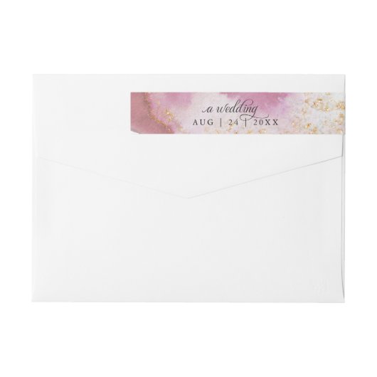 Waterverf Roos Quartz Gold Geode BarefootBride™ (Achterkant)