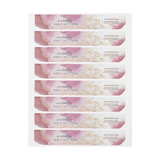 Waterverf Roos Quartz Gold Geode BarefootBride™ (Vel)