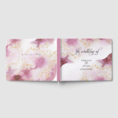 Waterverf Roos Quartz Gold Geode BarefootBride™ Gastenboek (Volledig)