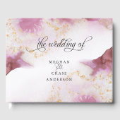 Waterverf Roos Quartz Gold Geode BarefootBride™ Gastenboek (Voorkant)