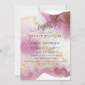 Waterverf Roos Quartz Gold Geode BarefootBride™ Kaart (Voorkant)