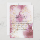 Waterverf Roos Quartz Gold Geode BarefootBride™ Kaart (Voorkant)