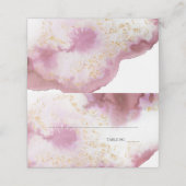 Waterverf Roos Quartz Gold Geode BarefootBride™ Plaatskaartje (Buitenkant ongevouwen)