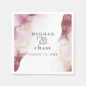 Waterverf Roos Quartz Gold Geode BarefootBride™ Servet (Voorkant)