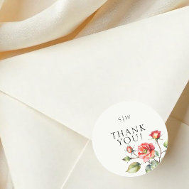 Waterverf Roos Ronde Sticker