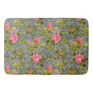 Waterverf roos roze bloemen botanische bloemretje badmat