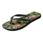 Waterverf roos roze bloemen botanische bloemretje teenslippers (Schuin)