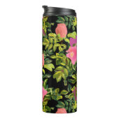 Waterverf roos roze bloemen botanische bloemretje thermosbeker (Geroteerd rechts)