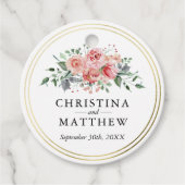 Waterverf Roos roze bloemenbruiloft dank u Bedankjes Labels (Voorkant)