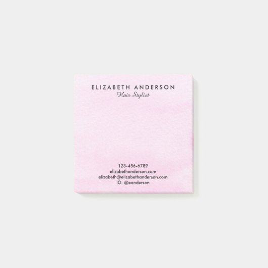 Waterverf roos roze business post-it® notes (Voorkant)