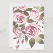 Waterverf Roos Roze Groen Vrijgezellenfeest Kaart (Achterkant)