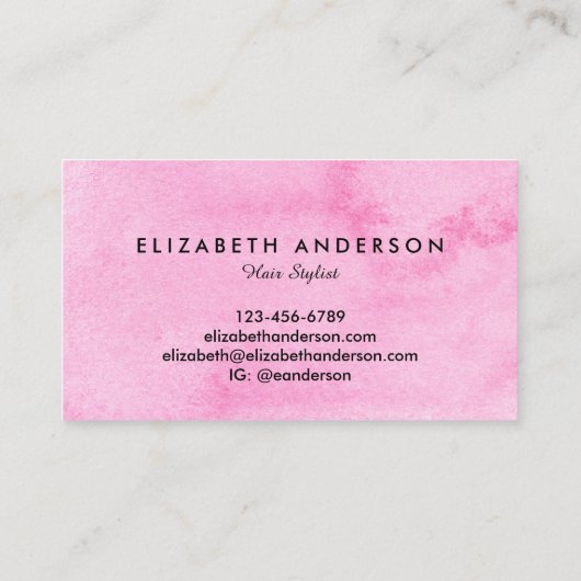 Waterverf Roos Roze loyaliteitsvisitekaartjes Visitekaartje (Achterkant)