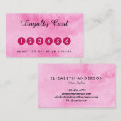 Waterverf Roos Roze loyaliteitsvisitekaartjes Visitekaartje (Voorkant / Achterkant)