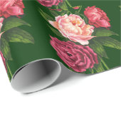 Waterverf Roos & Roze pioenroos bloemen Cadeaupapier (Rol Hoek)