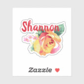 Waterverf Roos Rozen Vlaanderen Floral Aangepaste  Sticker (Vel)