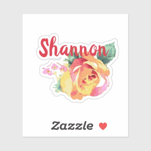 Waterverf Roos Rozen Vlaanderen Floral Aangepaste  Sticker (Vel)