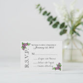 Waterverf Roos RSVP-kaarten (pk 100) Informatiekaartje (Staand voorkant)