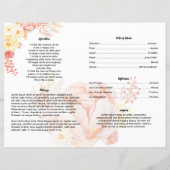 WATERVERF ROOS | Sjabloon van het begrafenisprogra (Achterkant)