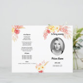 WATERVERF ROOS | Sjabloon van het begrafenisprogra (Staand voorkant)