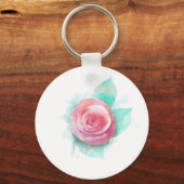 Waterverf Roos Sleutelhanger (Voorkant)