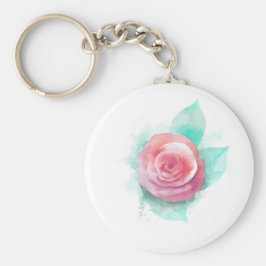 Waterverf Roos Sleutelhanger