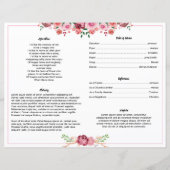 WATERVERF ROOS STROOM | Sjabloon van het begrafeni (Achterkant)