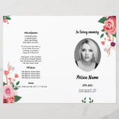 WATERVERF ROOS STROOM | Sjabloon van het begrafeni (Voorkant)