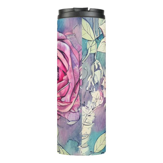 Waterverf roos thermosbeker (Achterkant)