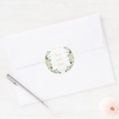 Waterverf Roos Tuin Bewaar onze datumenvelop afdic Ronde Sticker (Envelop)