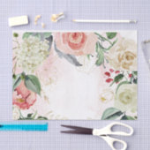 Waterverf roos tuin- en lijnkunst afdrukken tissuepapier (Craft)