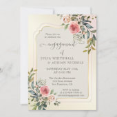 Waterverf Roos Tuin Verloving Kaart (Voorkant)