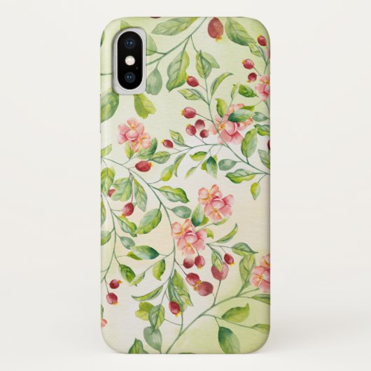 Waterverf Roos Tuin Vines iPhone / iPad hoesje (Achterkant)