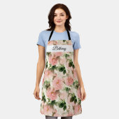 Waterverf Roos ventilatormonogram Schort (Gedragen)