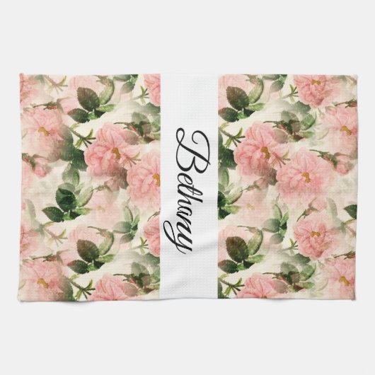 Waterverf  Roos ventilatormonogram Theedoek (Horizontaal)