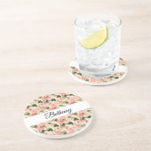 Waterverf Roos ventilatormonogram Zandsteen Onderzetter (Zijkant)