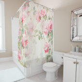 Waterverf Roos Vine Elegantie Douchegordijn (In situ)