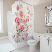 Waterverf Roos Vine Elegantie Douchegordijn (In situ)