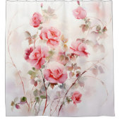 Waterverf Roos Vine Elegantie Douchegordijn (Voorkant)