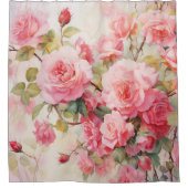 Waterverf Roos Vine Elegantie Douchegordijn (Voorkant)