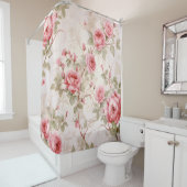 Waterverf Roos Vine Elegantie Douchegordijn (In situ)
