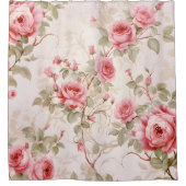 Waterverf Roos Vine Elegantie Douchegordijn (Voorkant)